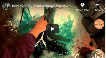 Spray Paint Art Lessons- Spray Paint a Magic Forest